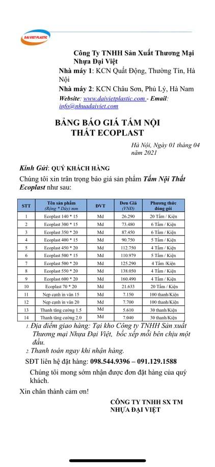 Báo giá tủ bếp nhựa