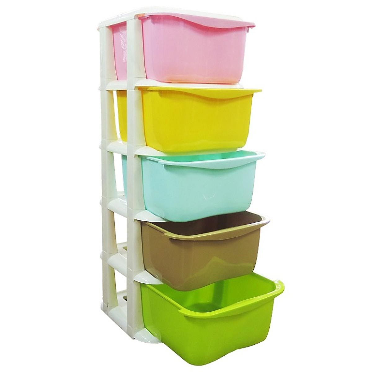 Tủ nhựa 5 tầng có bánh xe ngăn kéo tiện lợi 1